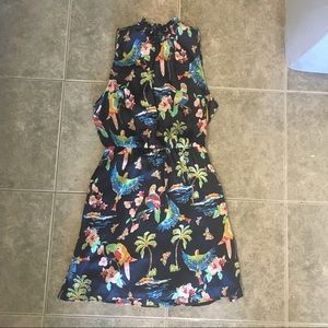 Zara navy patterned bird romper playsuit size XS